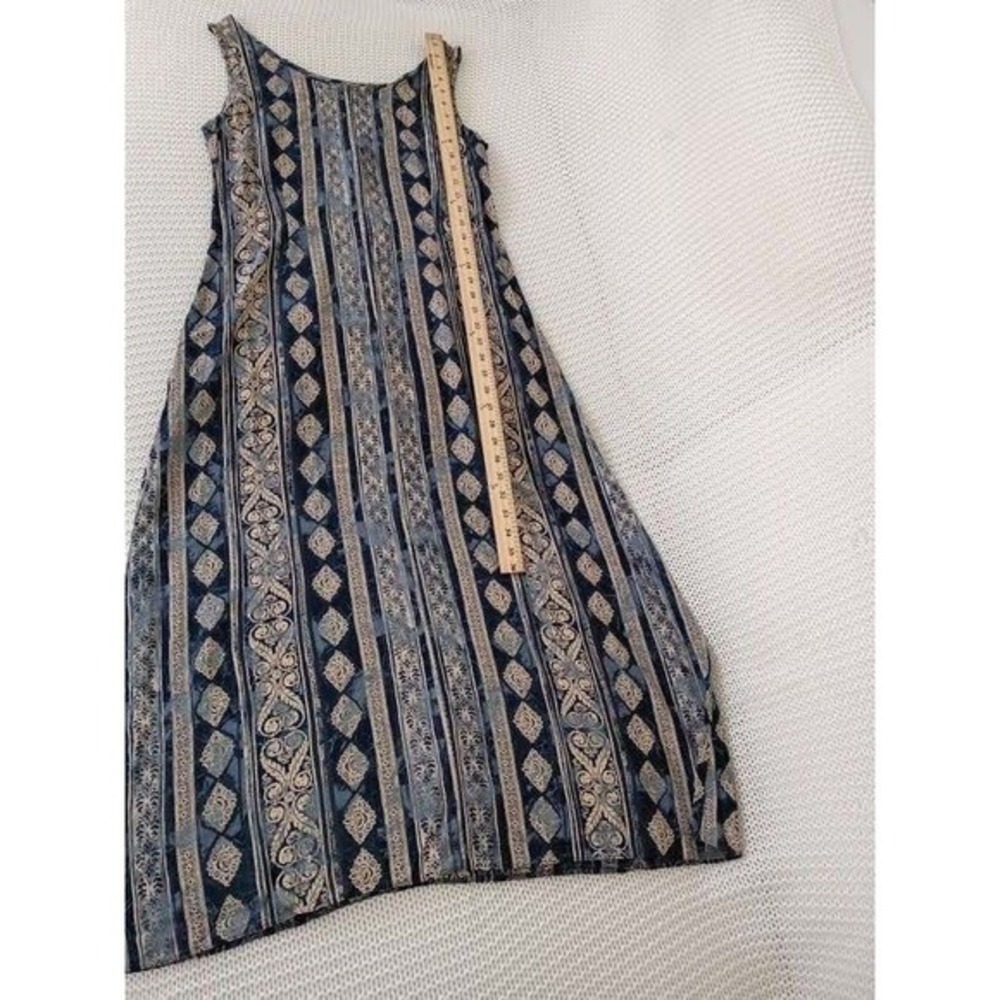 Marks & Spencer Vintage Maxi Dress Blue Paisley Boho Effortless Sleeveless M - Picture 7 of 16